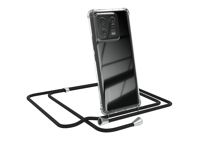 EAZY CASE Clear Cover Silber Umhängetasche, mit Xiaomi, / Clips Pro, Schwarz 13 Umhängeband