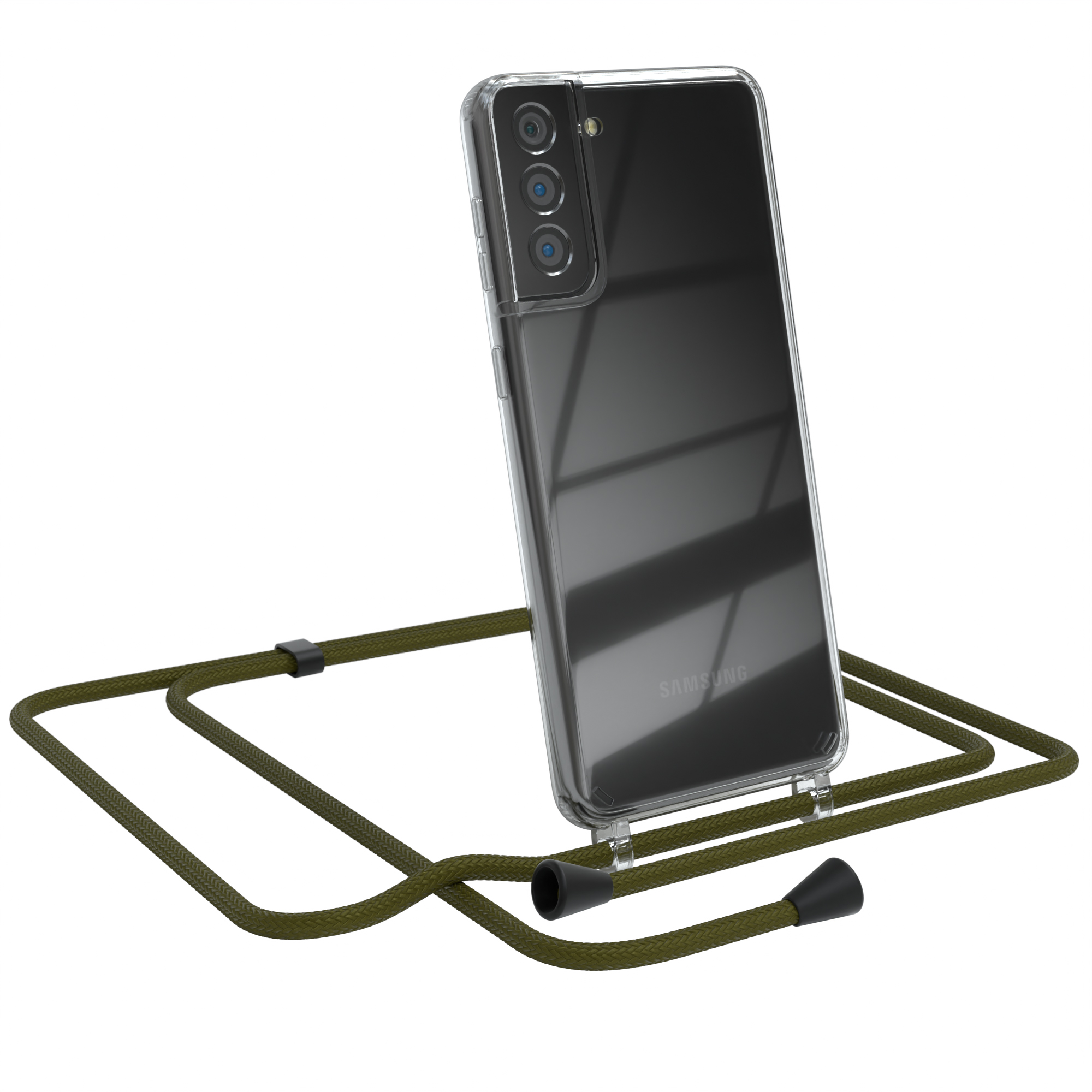 Olive CASE Umhängeband, Samsung, Umhängetasche, Clear Galaxy S21 EAZY mit 5G, Cover Grün Plus