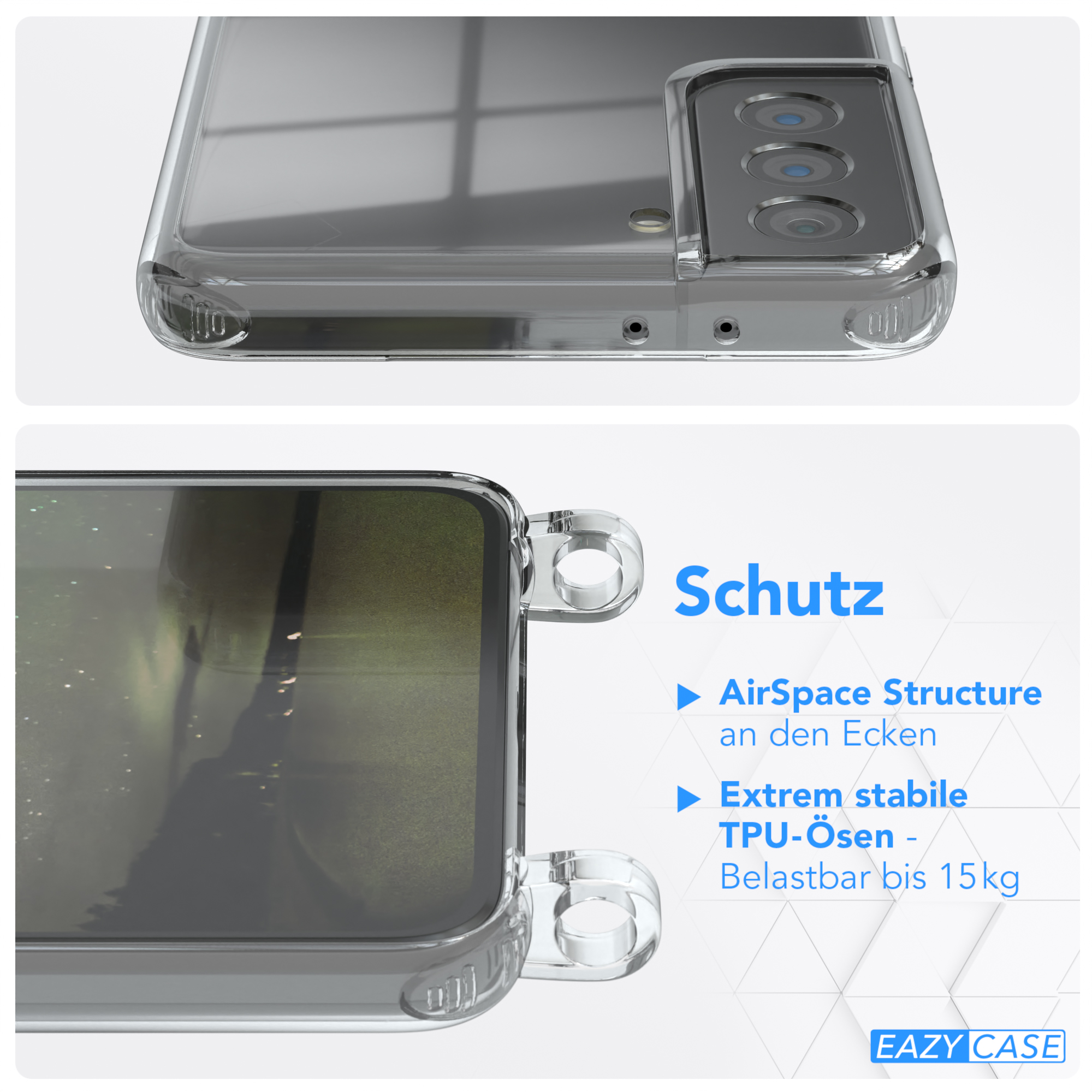 Olive CASE Umhängeband, Samsung, Umhängetasche, Clear Galaxy S21 EAZY mit 5G, Cover Grün Plus