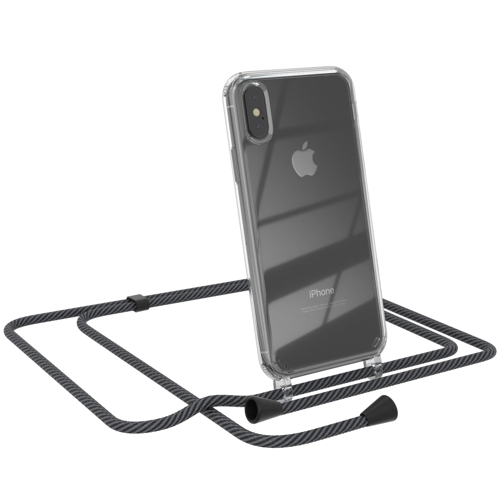 Umhängeband, mit EAZY XS Apple, Anthrazit Max, Clear Umhängetasche, Cover iPhone CASE