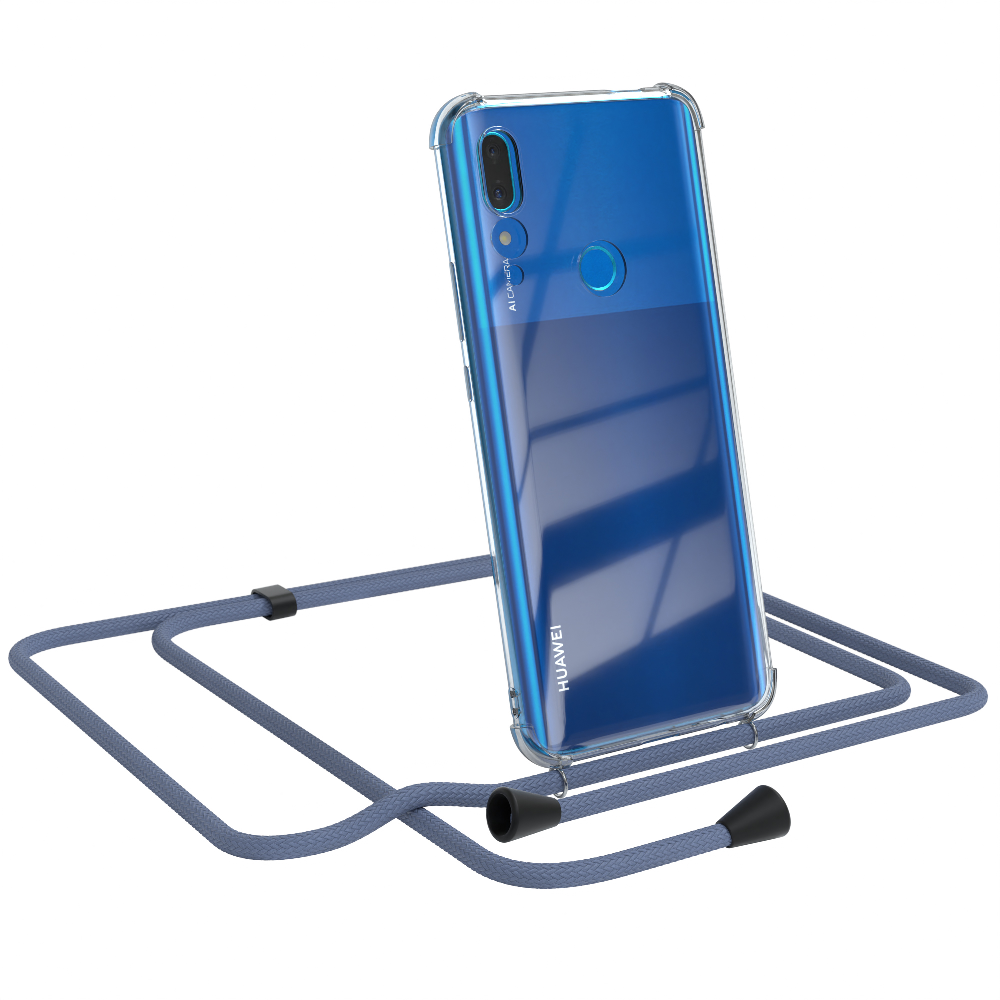 mit EAZY Cover Umhängetasche, Z Blau Clear / Prime Huawei, Umhängeband, Smart CASE P (2019), Y9