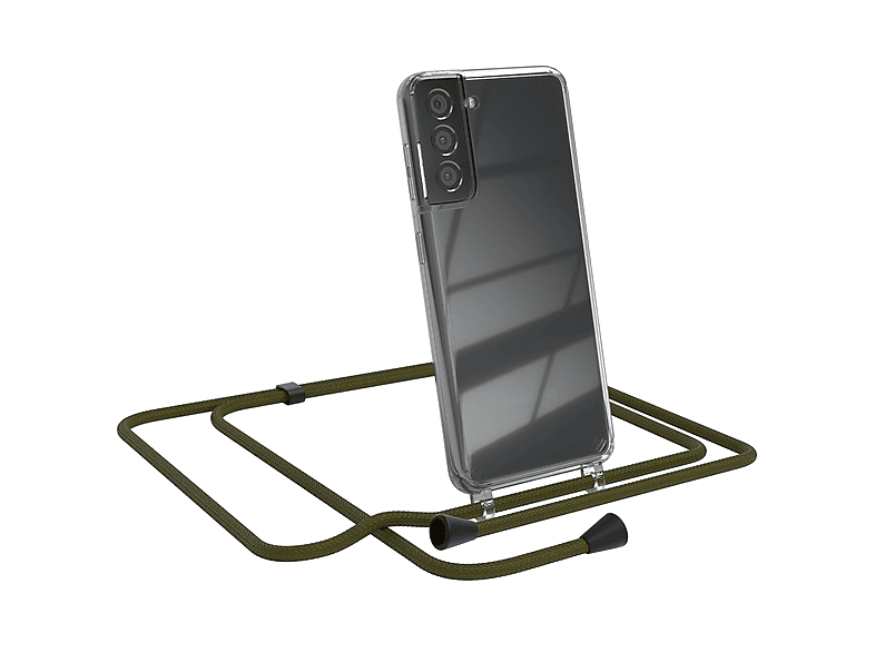 mit Samsung, CASE EAZY Umhängeband, S21 Galaxy Umhängetasche, Grün Clear Cover Olive 5G,