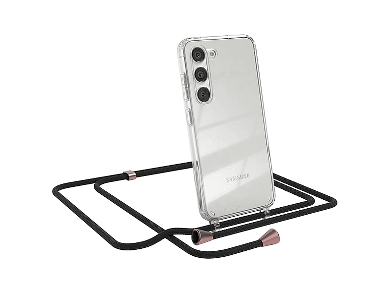 Umhängeband, Rosé CASE Galaxy Cover Schwarz Clips S23, / Umhängetasche, EAZY Samsung, mit Clear