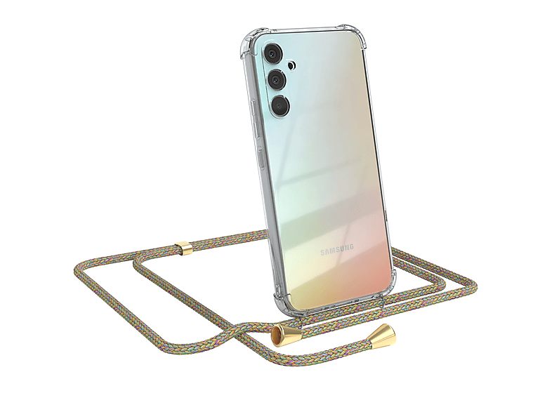 Umhängetasche, mit Samsung, Clips Galaxy Bunt CASE EAZY Gold Clear A34, Cover Umhängeband, /