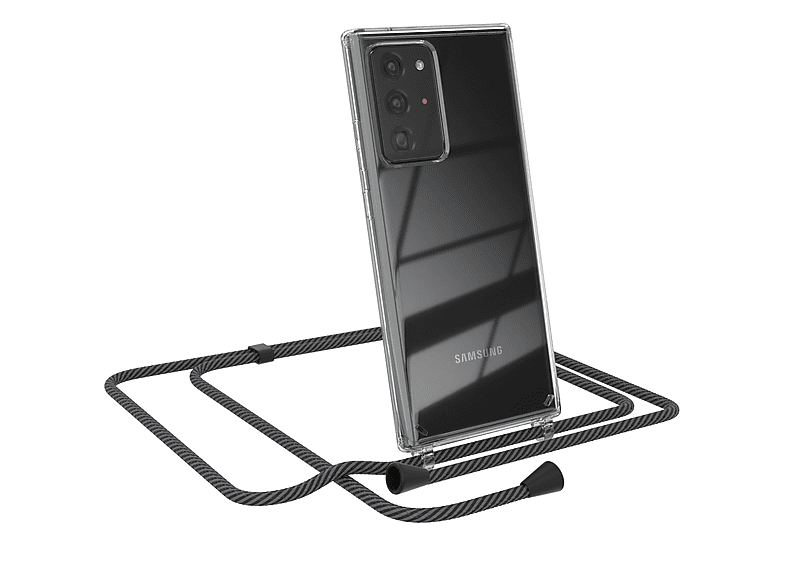 EAZY CASE Clear Cover mit 5G, Note Ultra Umhängeband, / Samsung, 20 Umhängetasche, Galaxy Ultra 20 Anthrazit Note
