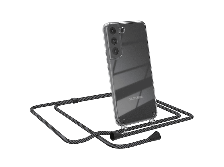 Umhängetasche, 5G, Umhängeband, Samsung, Clear Anthrazit EAZY Galaxy S22 CASE mit Cover