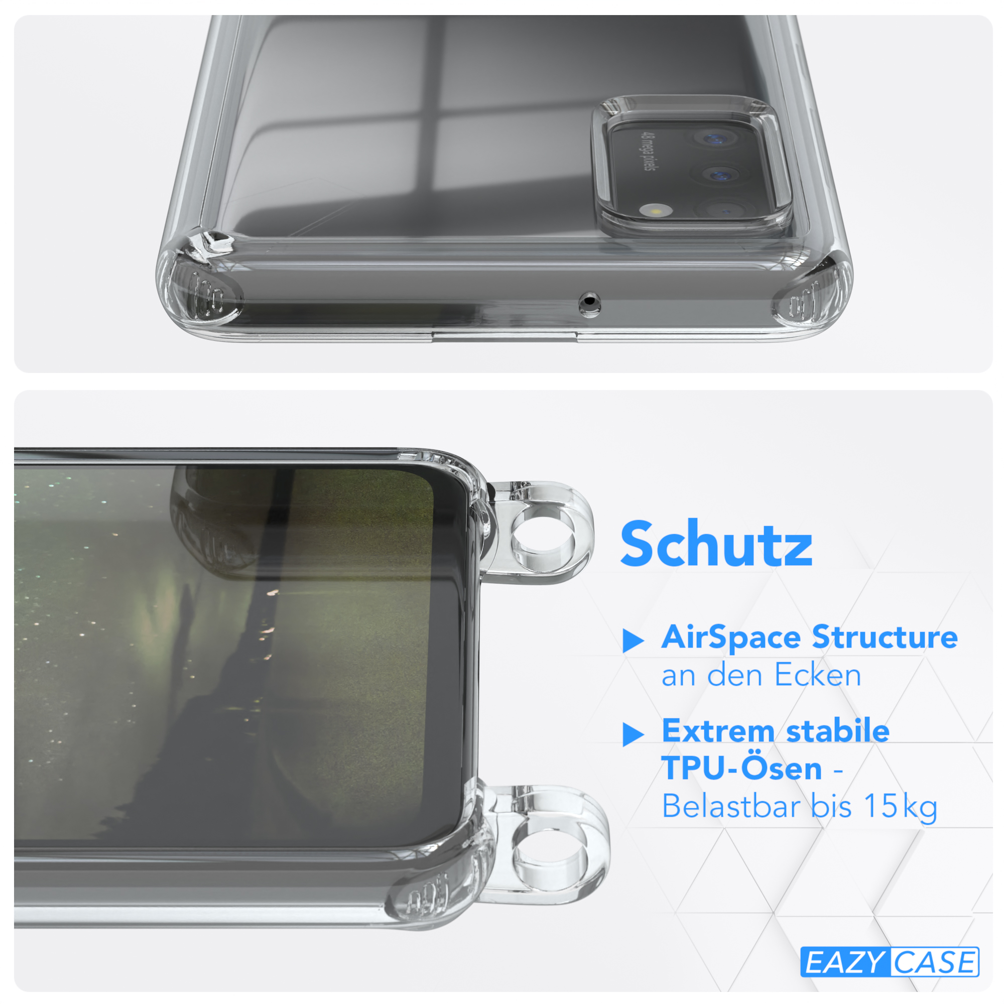 Umhängeband, Samsung, Grün Galaxy A41, EAZY Clear mit Olive Umhängetasche, Cover CASE