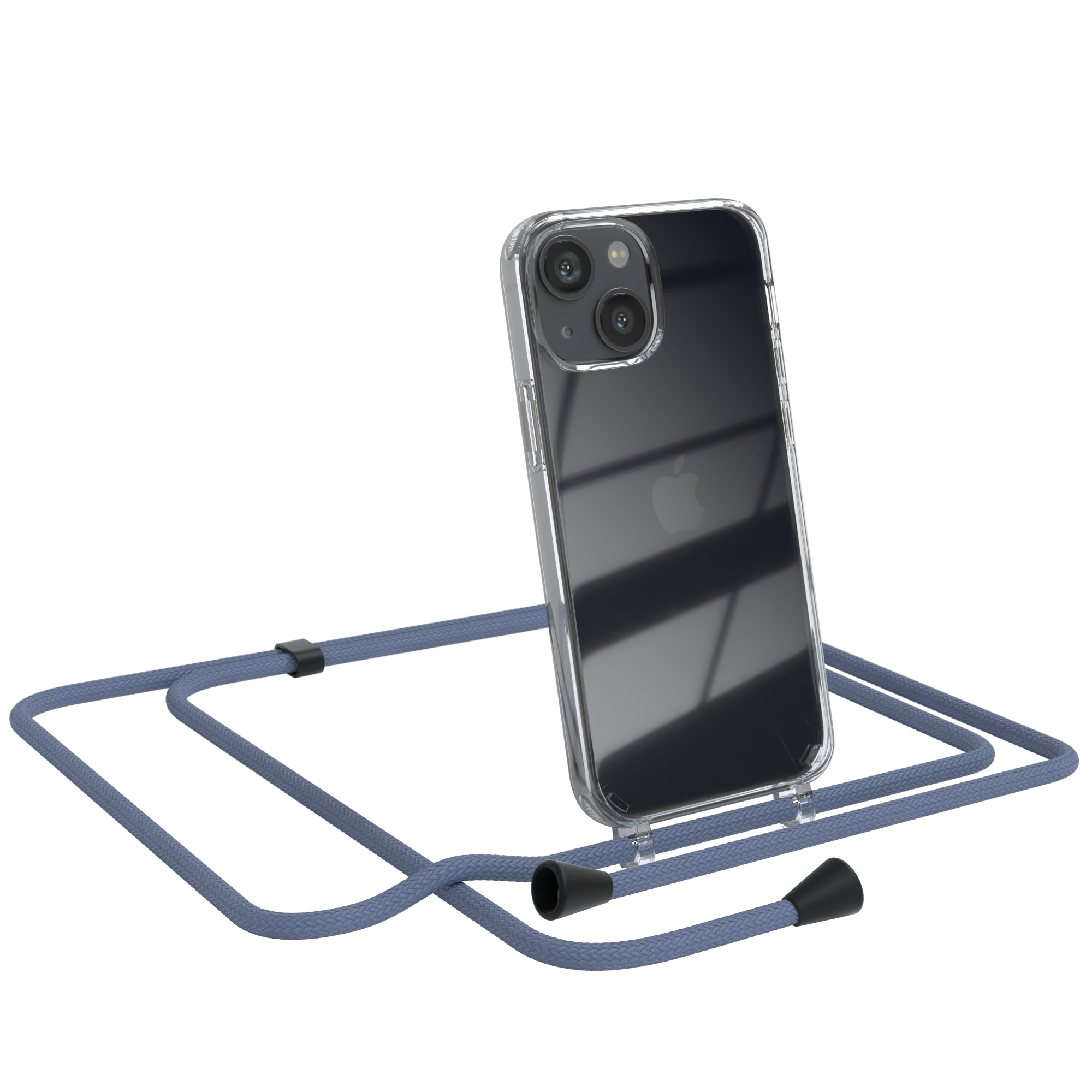 Apple, Blau EAZY Umhängetasche, Cover Mini, mit Clear CASE iPhone Umhängeband, 13