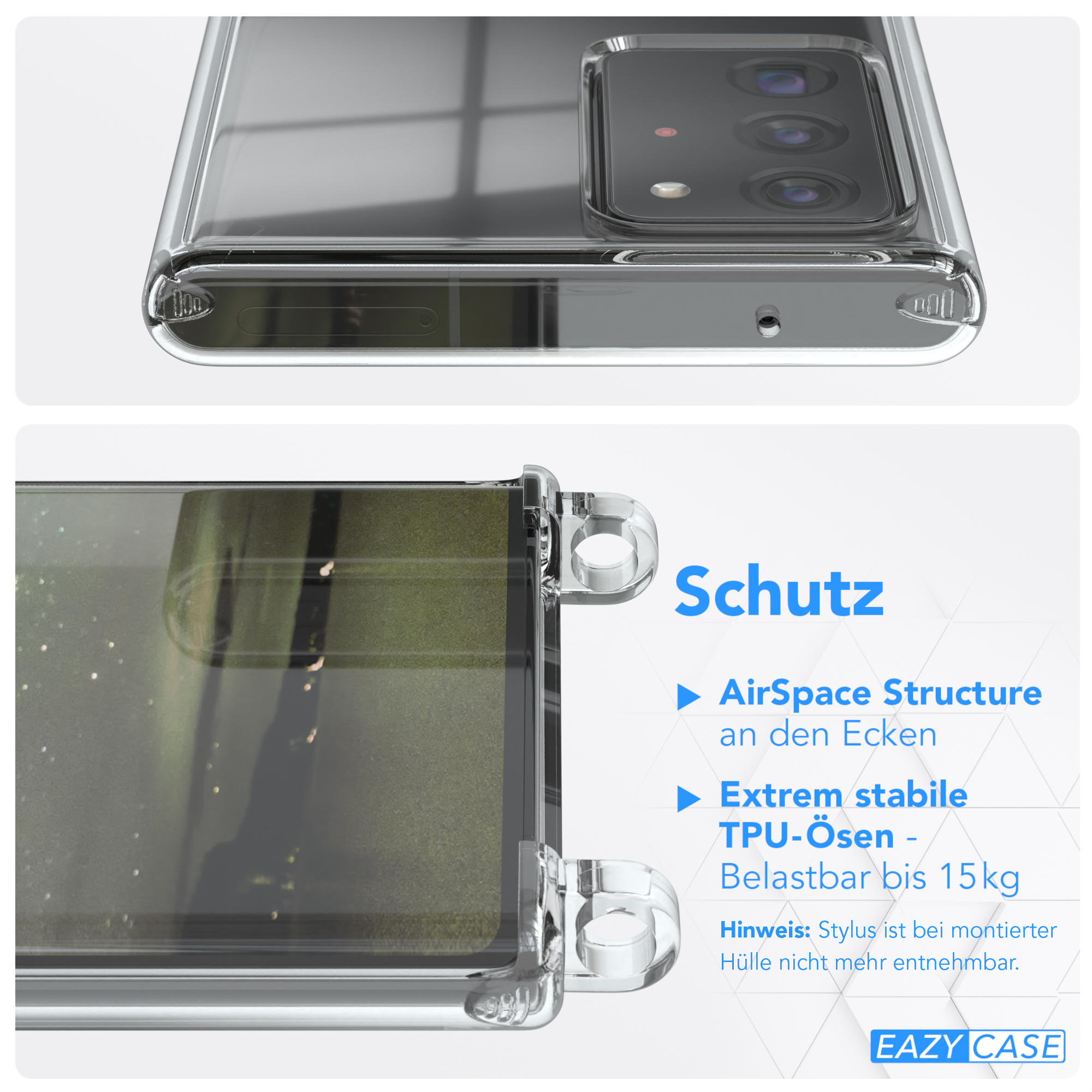 Galaxy Samsung, 20 Umhängeband, 20 CASE Ultra EAZY Ultra mit Clear / Olive Note Umhängetasche, 5G, Cover Note Grün