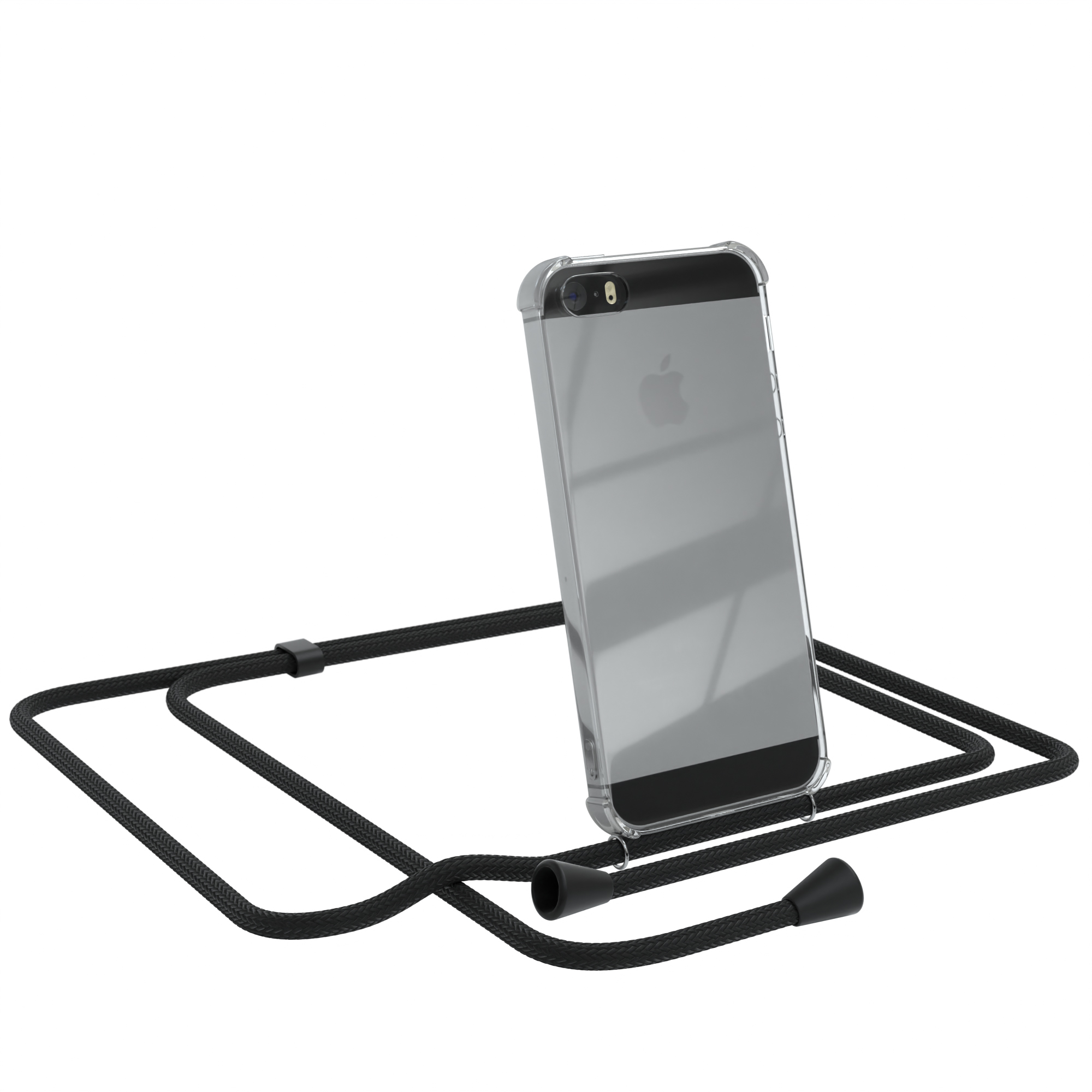 Umhängetasche, EAZY Clear mit iPhone Apple, 5S, Schwarz CASE SE iPhone / Umhängeband, 2016, 5 Cover