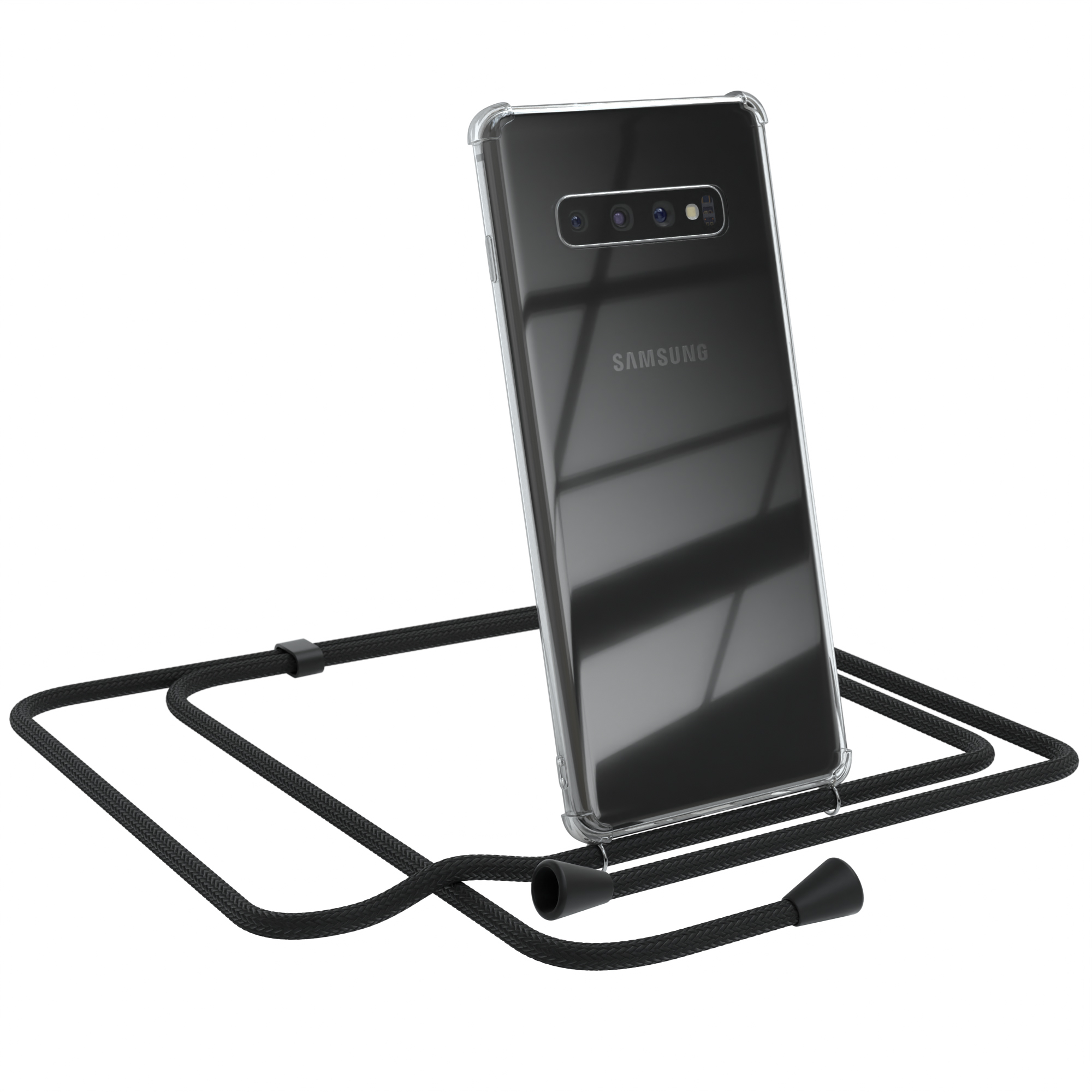 Clear Plus, Galaxy S10 Umhängetasche, Umhängeband, mit EAZY Schwarz Samsung, Cover CASE