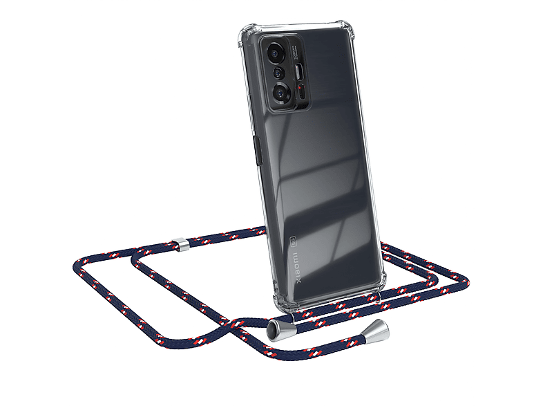 Clear Umhängeband, Camouflage 11T 11T / mit Xiaomi, Pro EAZY Silber CASE Blau Cover Umhängetasche, 5G, Clips /