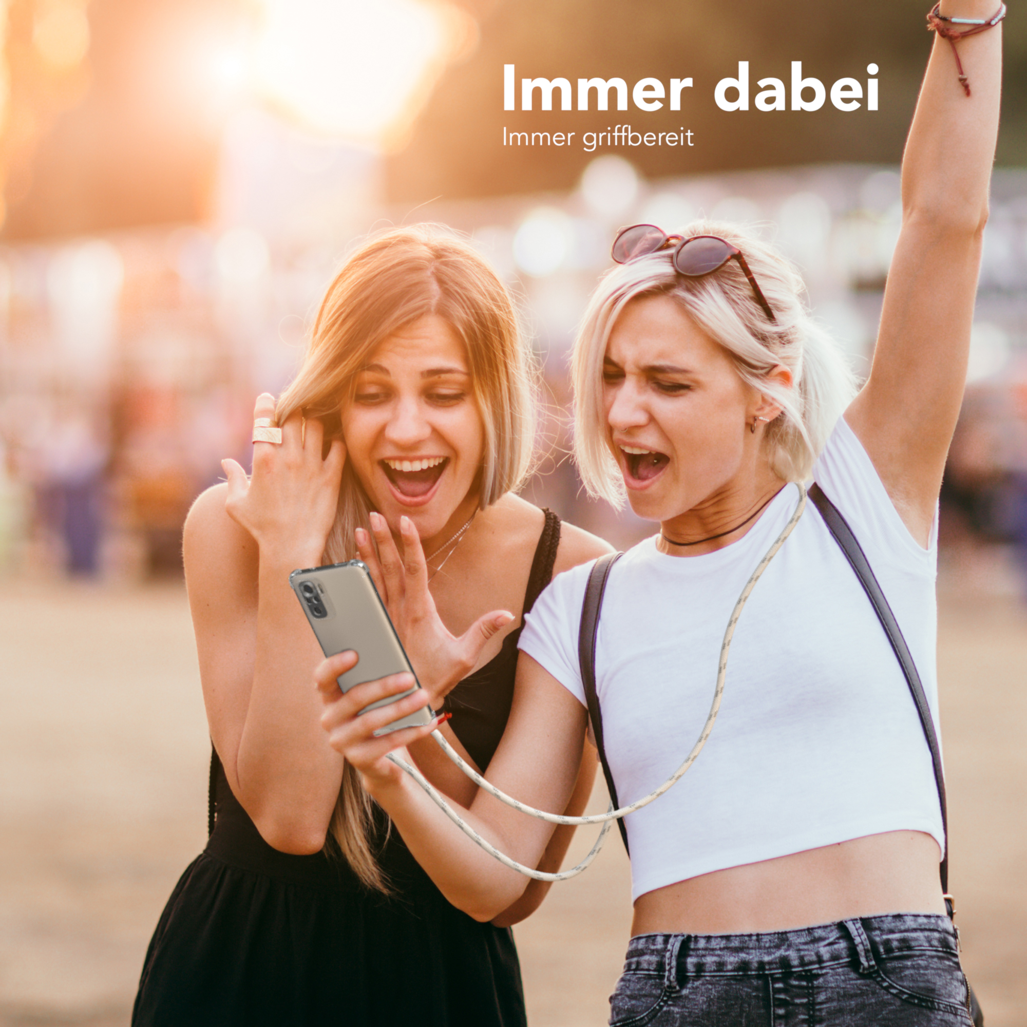 Dreiteilige Handyhülle mit Telefon, Schlüssel-, Fingerabdruck- und Anti-Flecken-Symbolen.