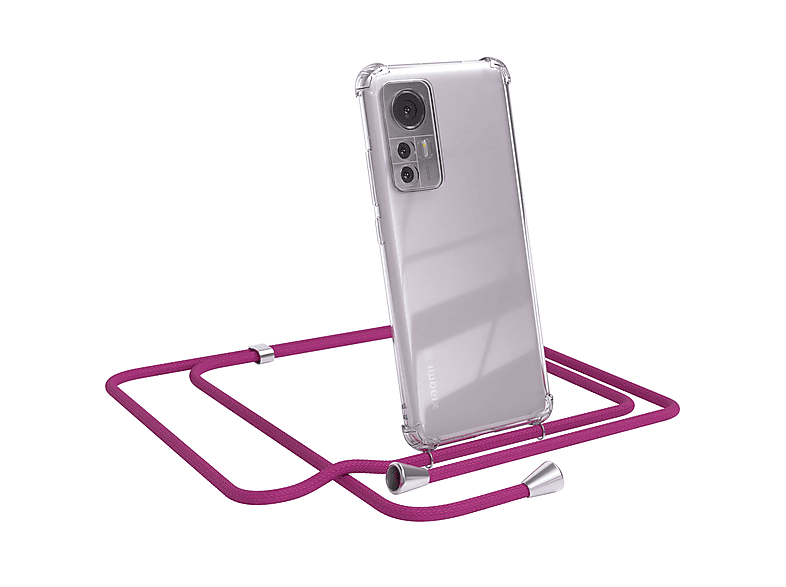 Clear Cover Pink Umhängetasche, Xiaomi, Silber 12 mit Umhängeband, / / 12X, Clips CASE EAZY