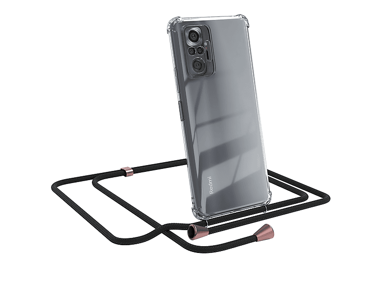 Clear 10 / Redmi Rosé Xiaomi, Umhängetasche, Cover Clips Pro, CASE mit Schwarz Note EAZY Umhängeband,