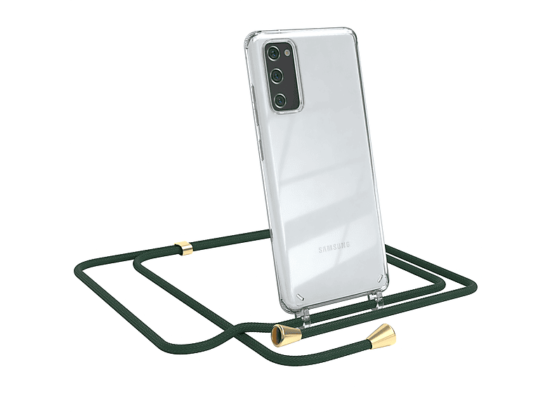 EAZY CASE Clear Cover mit FE S20 Grün Gold S20 5G, / Umhängetasche, Clips FE Umhängeband, / Samsung, Galaxy