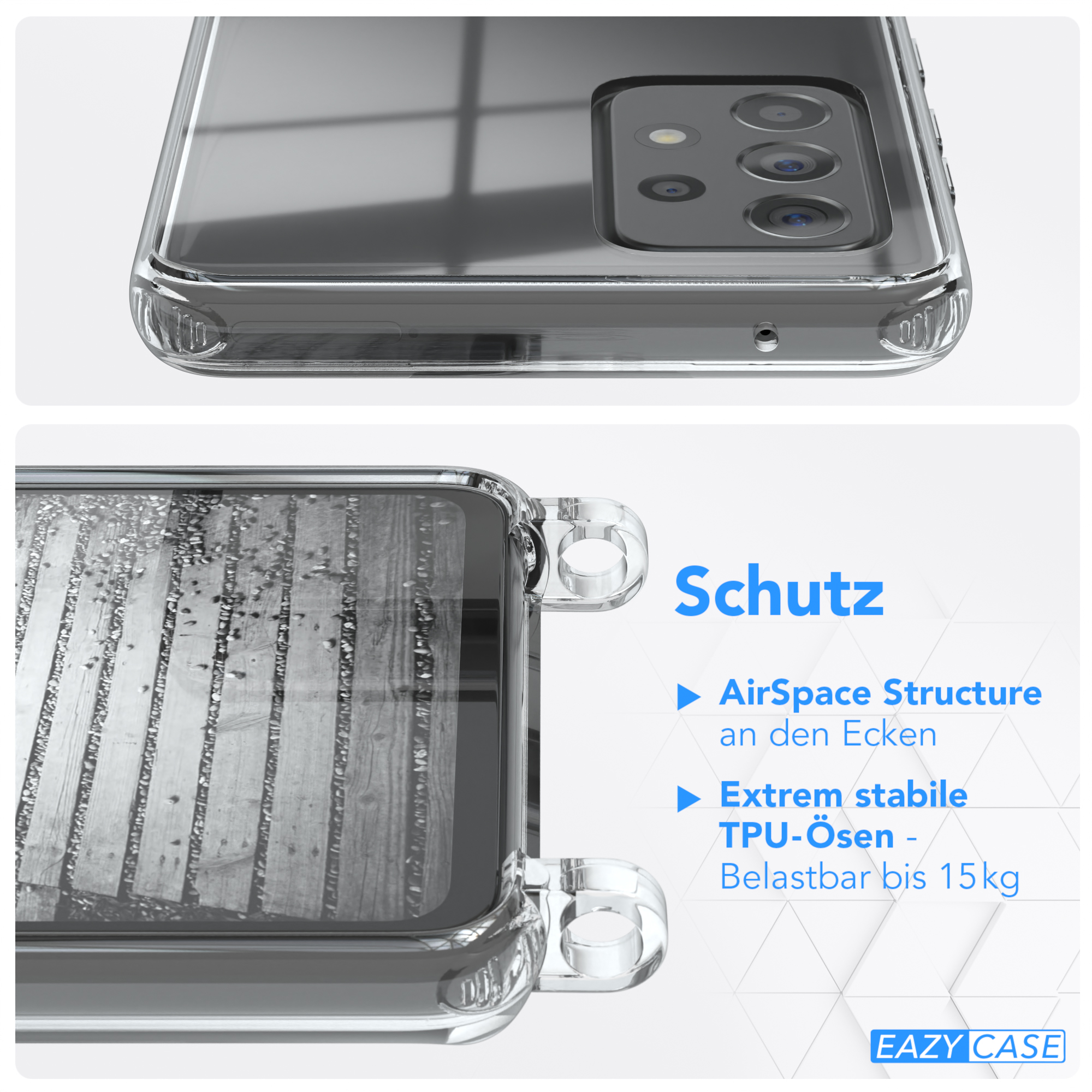 / A52s EAZY Schwarz Cover Galaxy A52 Clips Rosé 5G 5G, Umhängeband, mit CASE A52 Umhängetasche, Clear Samsung, / /
