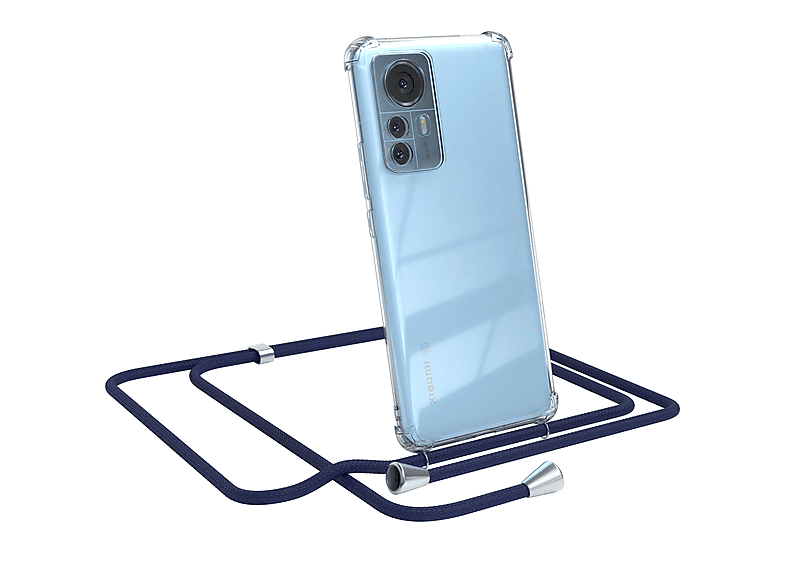 Clear Silber Pro, CASE Xiaomi, EAZY Blau Clips 12 mit Cover Umhängeband, / Umhängetasche,