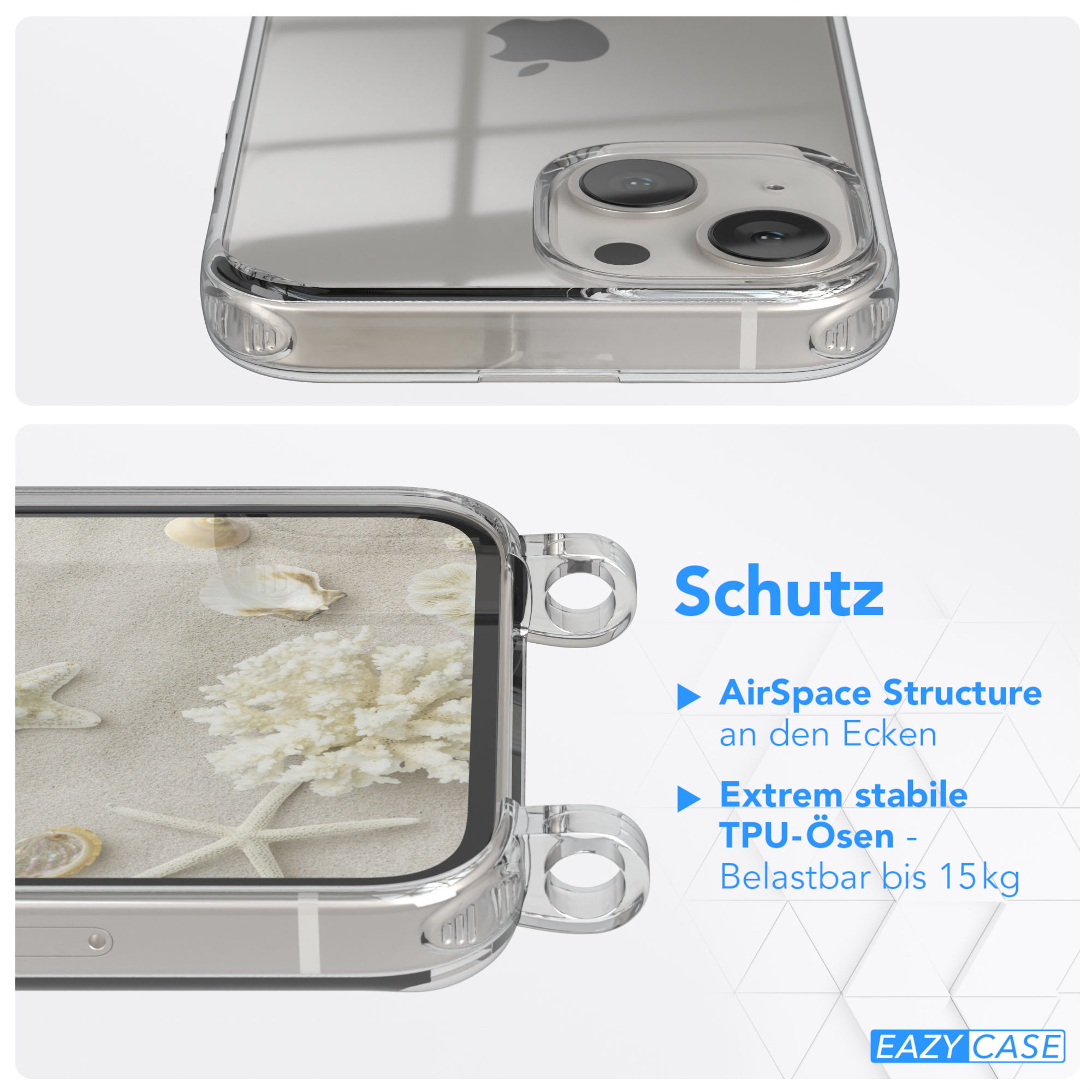Taupe EAZY Clear Apple, Cover Camouflage Mini, mit iPhone Umhängetasche, CASE Umhängeband, 13