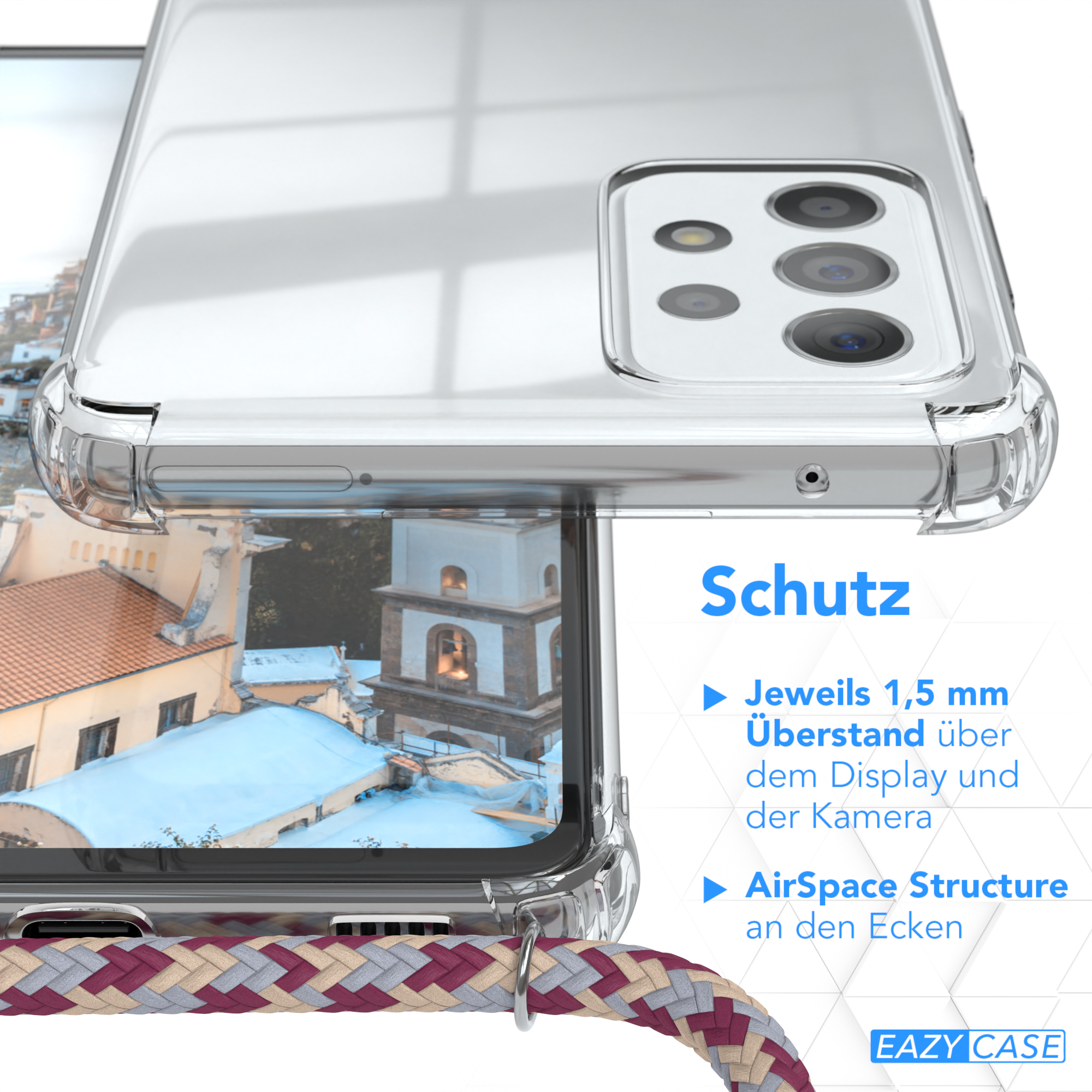 Nahaufnahme einer Handyhülle, mit den im Text beschriebenen Schutzeigenschaften.