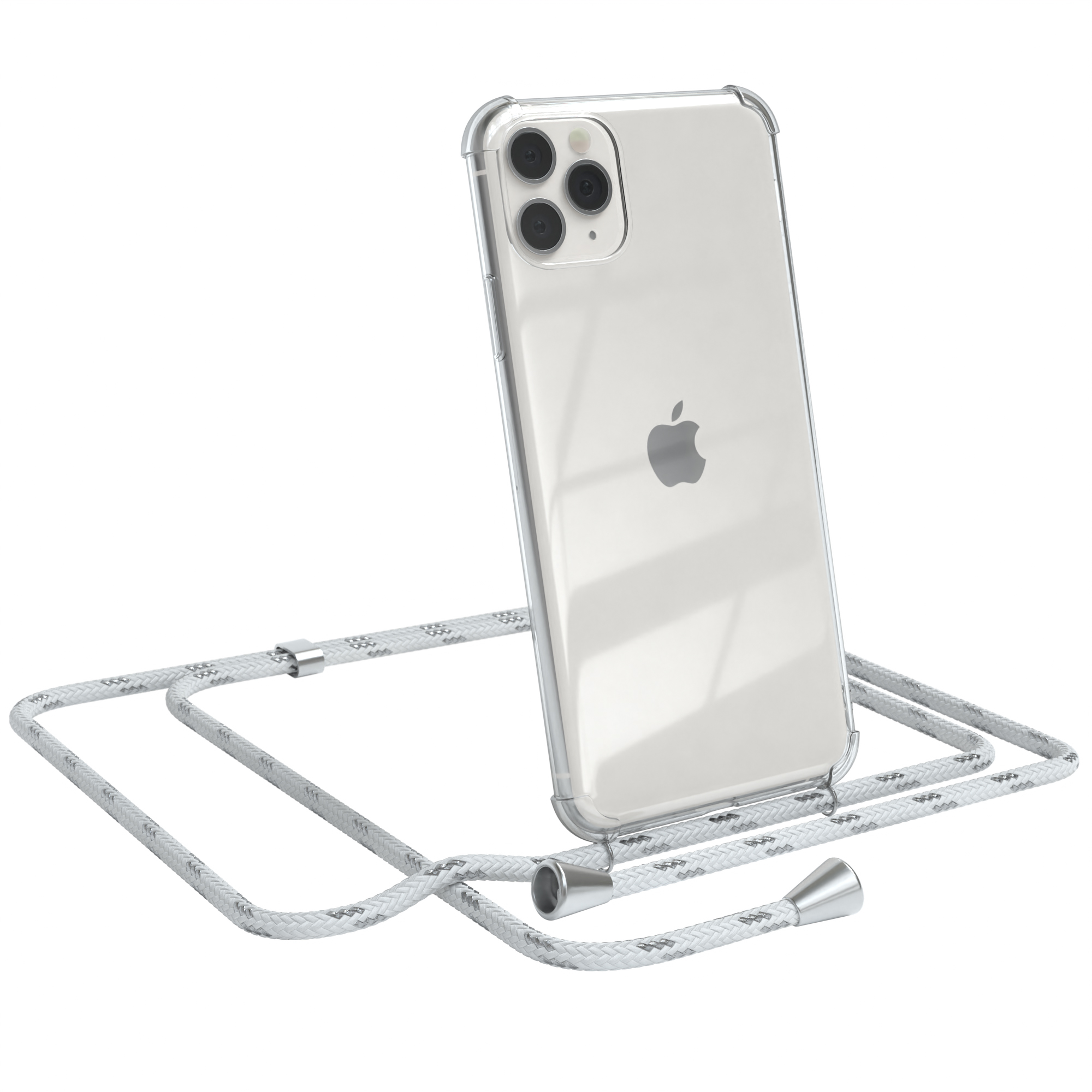 iPhone Silber 11 Pro Apple, / Clear mit Umhängeband, Weiß CASE Clips Max, Cover Umhängetasche, EAZY