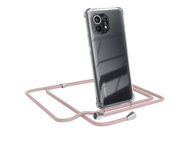 Umhängeband, Umhängetasche, Cover 5G, / Mi EAZY CASE mit 11 Xiaomi, Silber Clips Rosé Clear