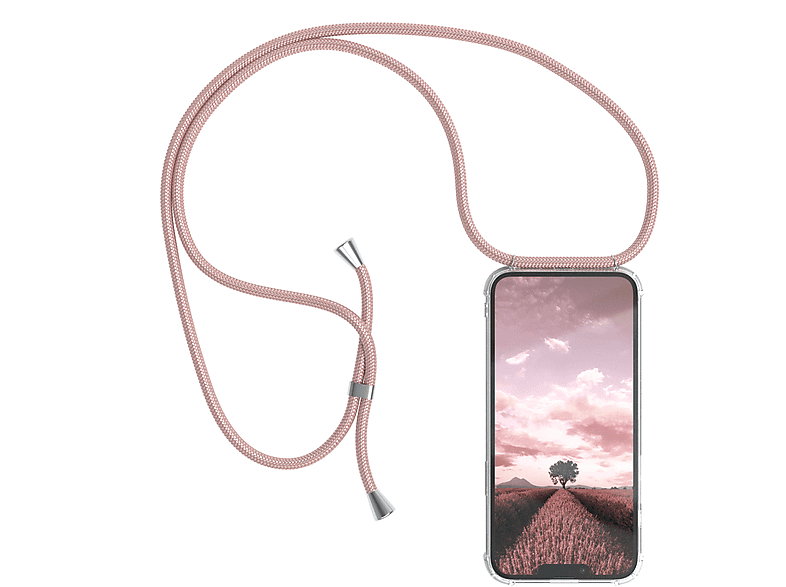 Umhängeband, Silber EAZY / Cover Rosé Clear Umhängetasche, Apple, Clips 13 mit iPhone Pro CASE Max,