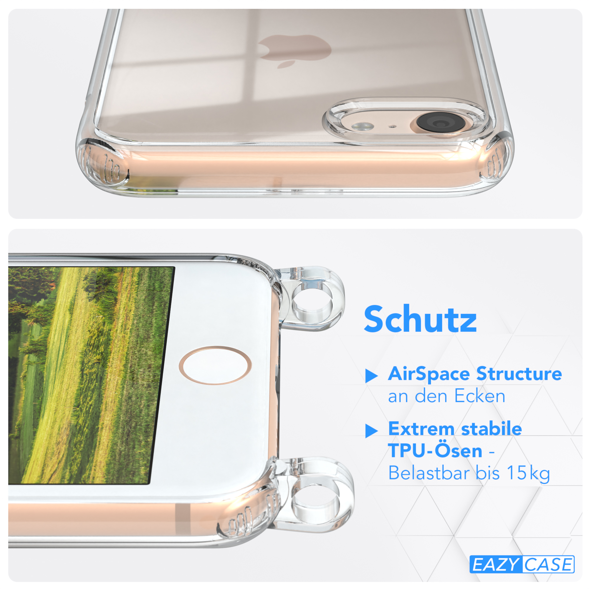 Grün 2022 7 Umhängeband, mit iPhone CASE EAZY 8, iPhone SE Clear SE Cover Apple, / / Camouflage Clips 2020, / Umhängetasche, Gold