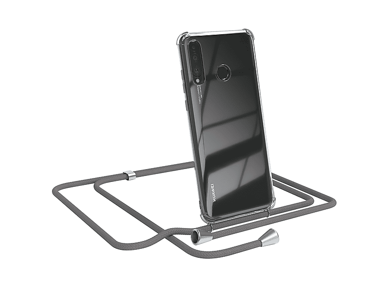 Huawei, Lite, Clips / Clear Umhängetasche, CASE Grau Cover EAZY Silber P30 Umhängeband, mit