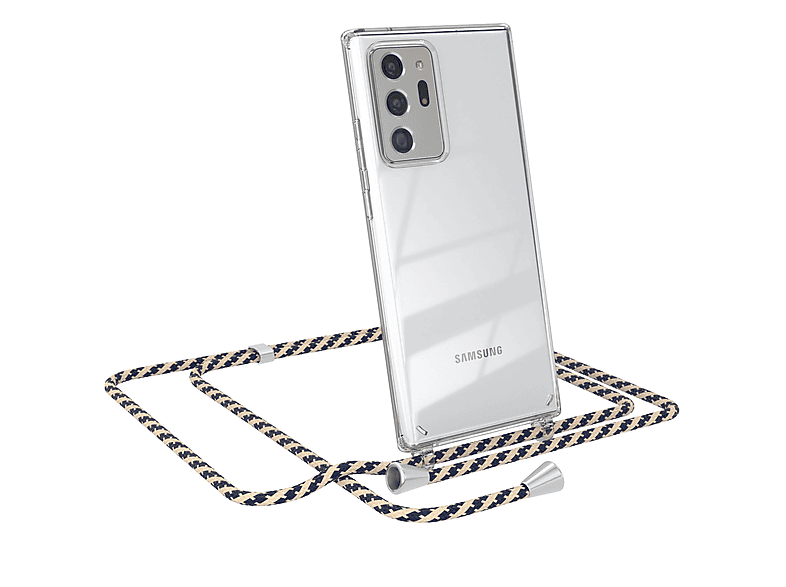 EAZY CASE Clear Note Note 20 Umhängetasche, Ultra / 20 Camouflage Taupe Samsung, Cover Ultra Galaxy 5G, mit Umhängeband