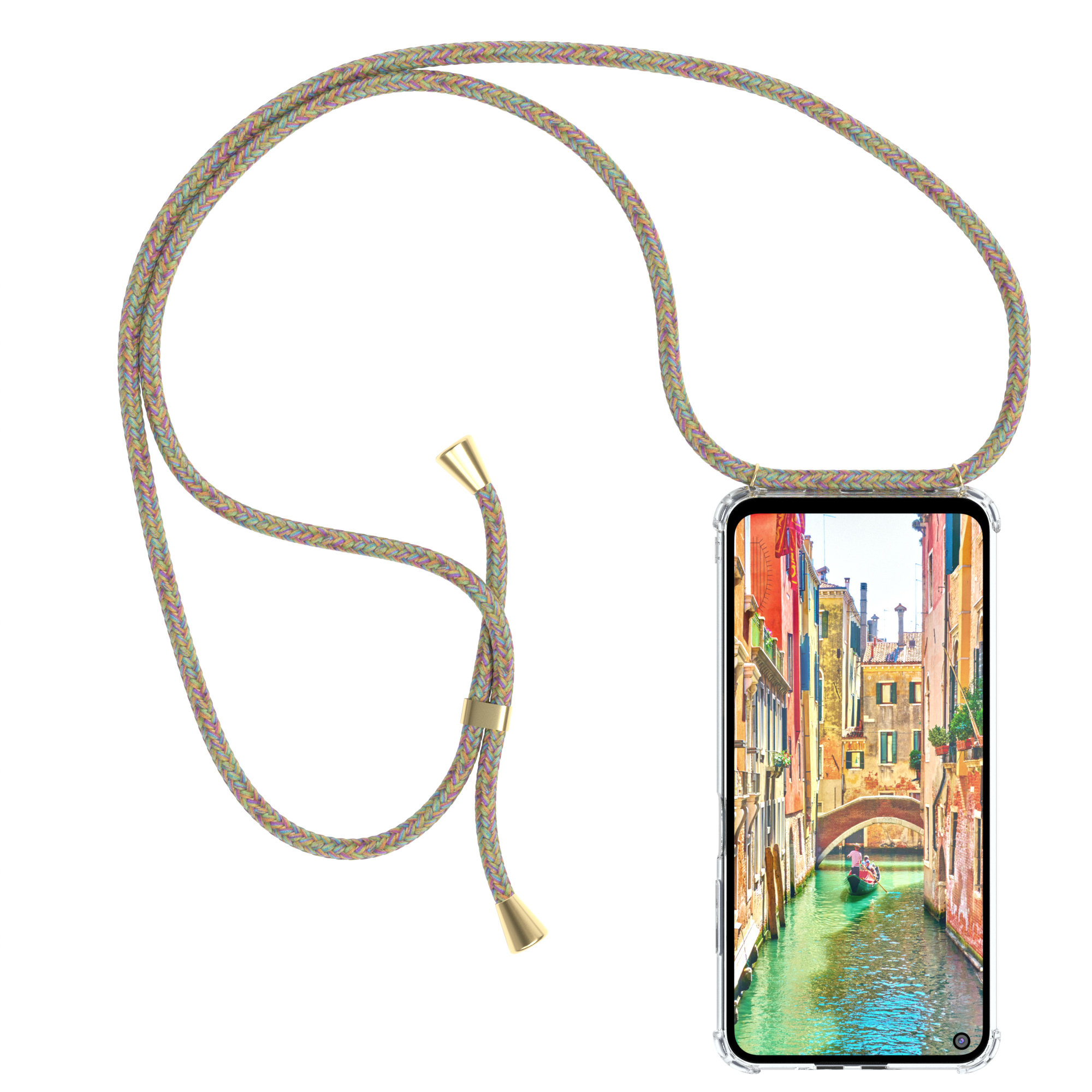 Clips mit Bunt Xiaomi, Cover Umhängeband, Note Clear Gold Umhängetasche, 9T, / EAZY CASE Redmi