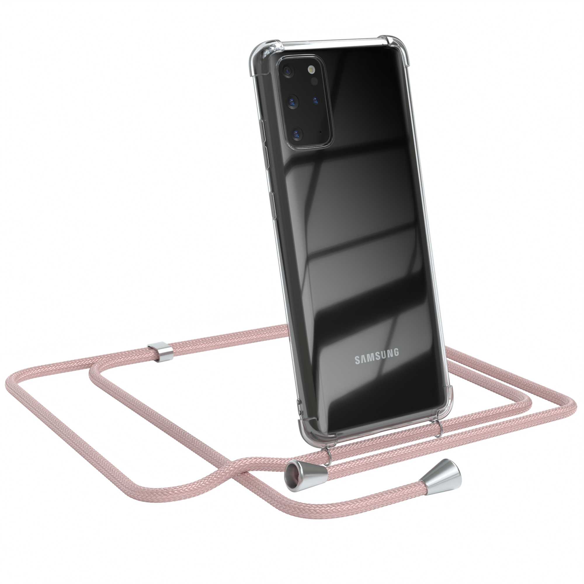 Clear S20 Umhängetasche, Galaxy / Umhängeband, Samsung, Clips S20 5G, / Cover Rosé CASE EAZY mit Plus Silber Plus