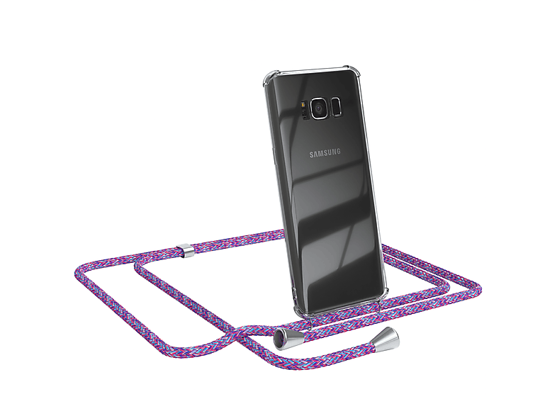 Samsung, EAZY Umhängeband, / Cover mit Clear Silber Galaxy Lila S8, Umhängetasche, CASE Clips