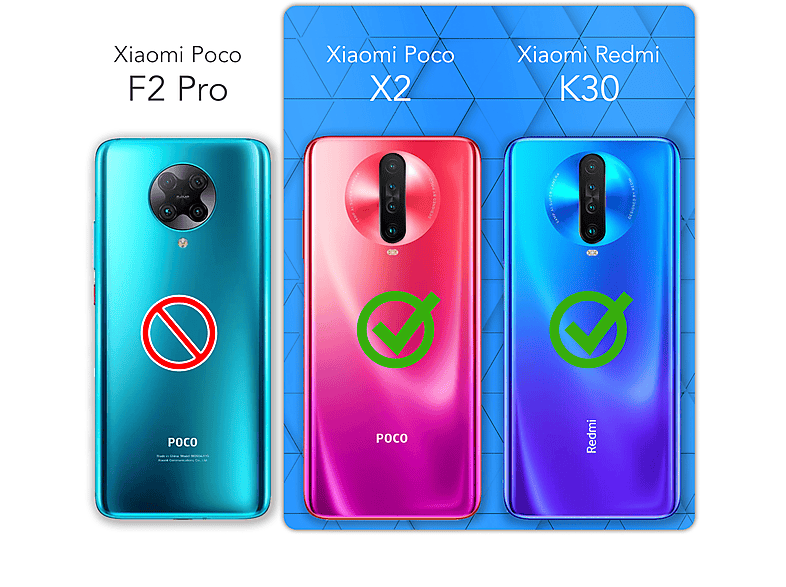 Redmi CASE X2 Xiaomi, / / K30, Clips Umhängetasche, Umhängeband, Rosé Poco EAZY Cover mit Schwarz Clear