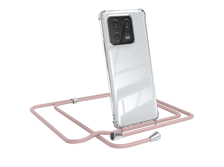 Umhängetasche, Umhängeband, mit / EAZY Pro, Xiaomi, CASE Rosé Cover 13 Silber Clear Clips