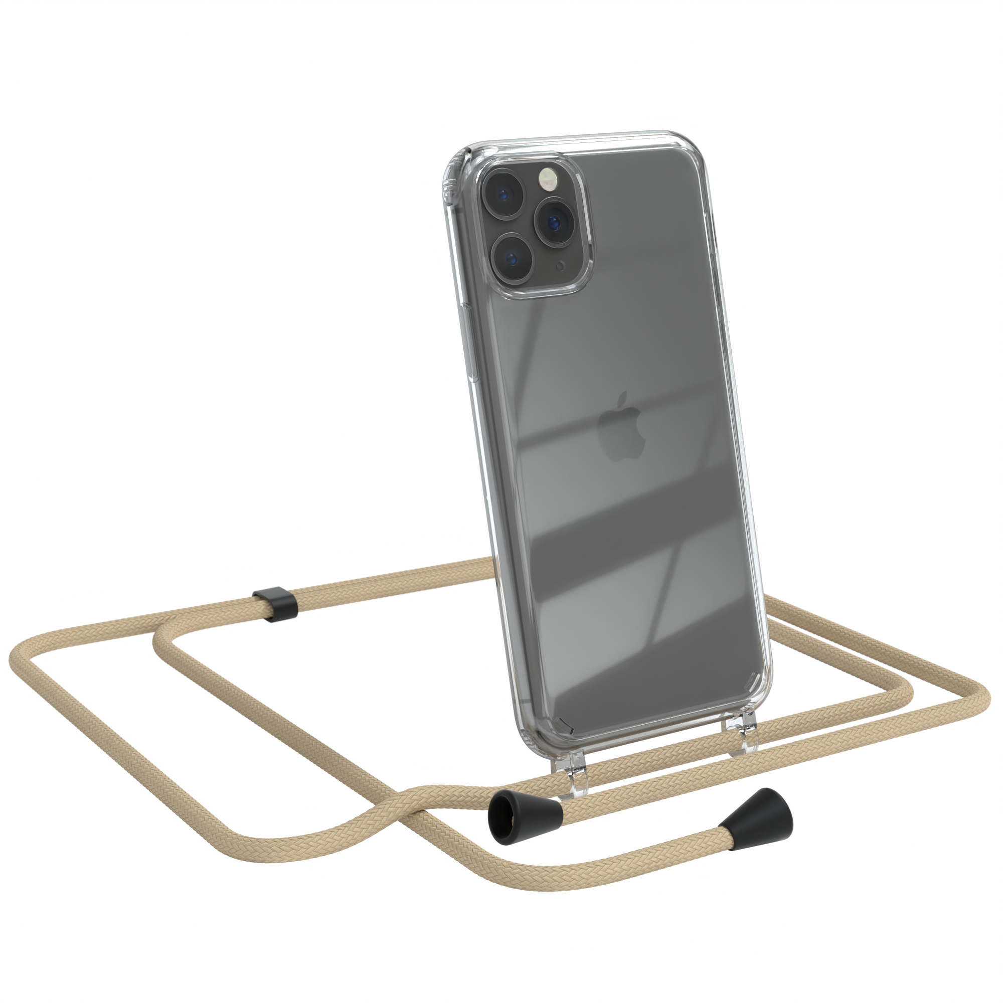 Beige Pro, 11 iPhone Umhängetasche, CASE Taupe Apple, Clear EAZY Umhängeband, mit Cover