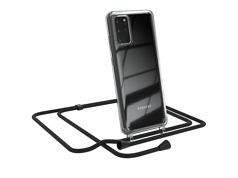 EAZY CASE Clear / Schwarz mit Plus Samsung, Plus 5G, Galaxy Umhängetasche, S20 Umhängeband, Cover S20