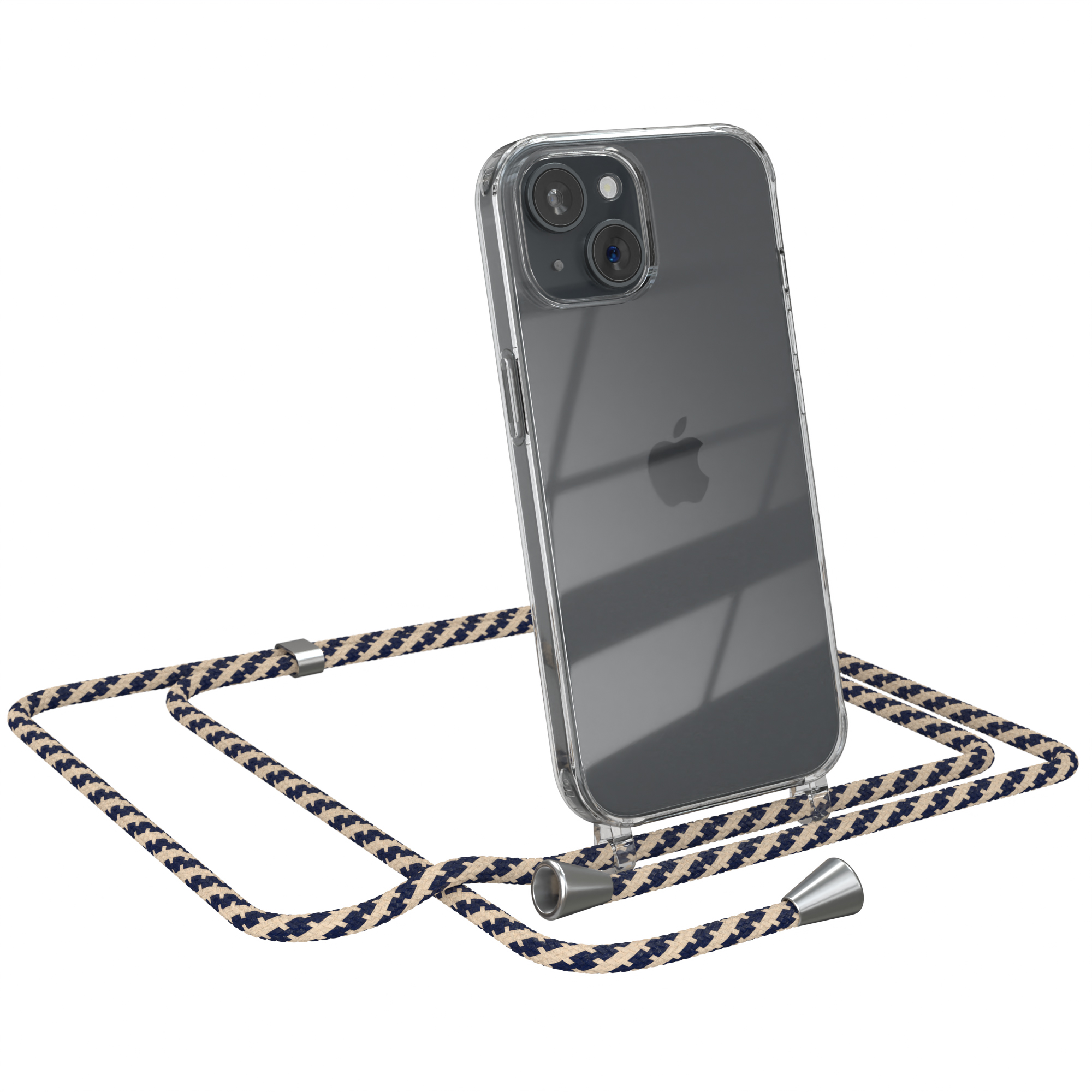 CASE Cover iPhone Umhängeband, Camouflage Clear mit Taupe Umhängetasche, 15, EAZY Apple,