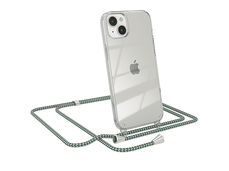 mit Grün Apple, Clear Umhängeband, CASE iPhone Cover Weiß EAZY Umhängetasche, Plus, 14