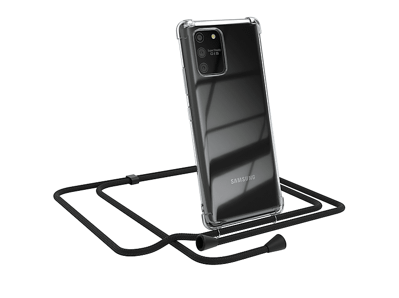 CASE S10 Cover Clear Schwarz EAZY Samsung, mit Umhängeband, Umhängetasche, Lite, Galaxy