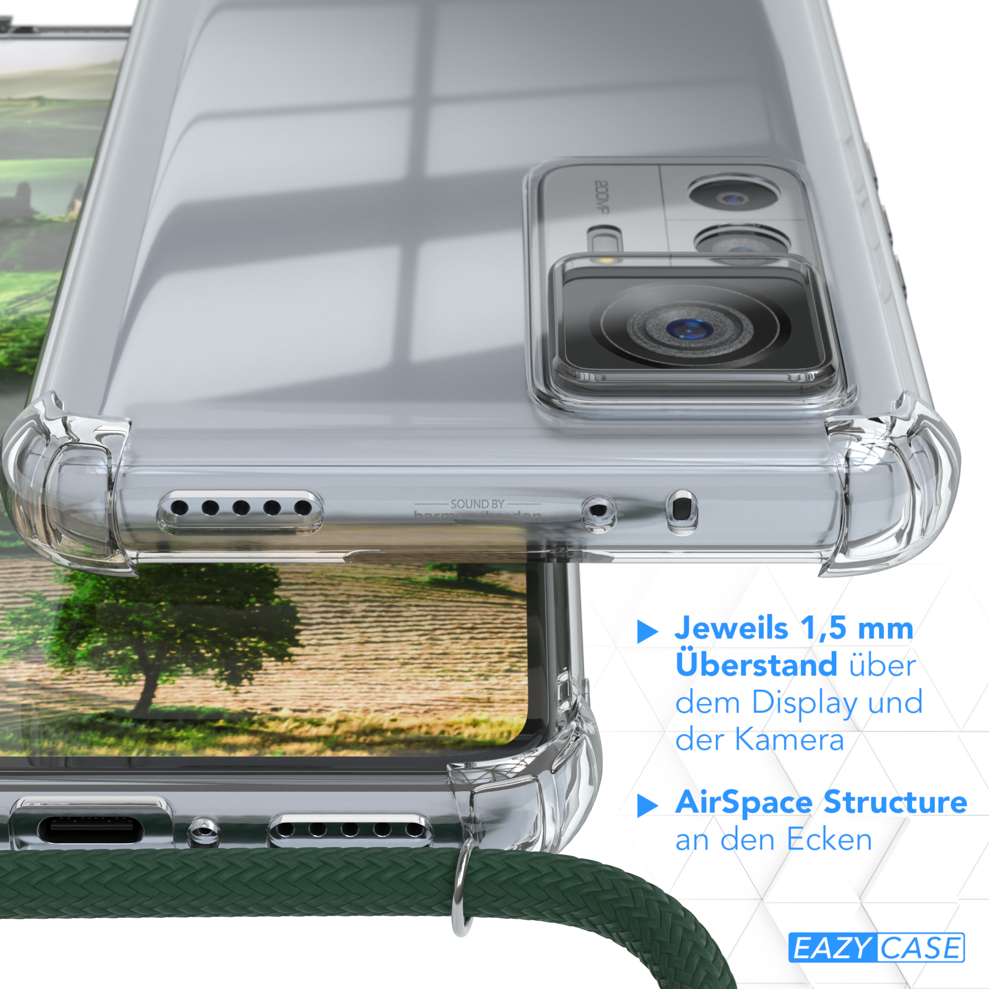 Xiaomi, Pro, Umhängetasche, CASE Cover Clips Umhängeband, / Grün / mit 12T 12T Gold EAZY Clear