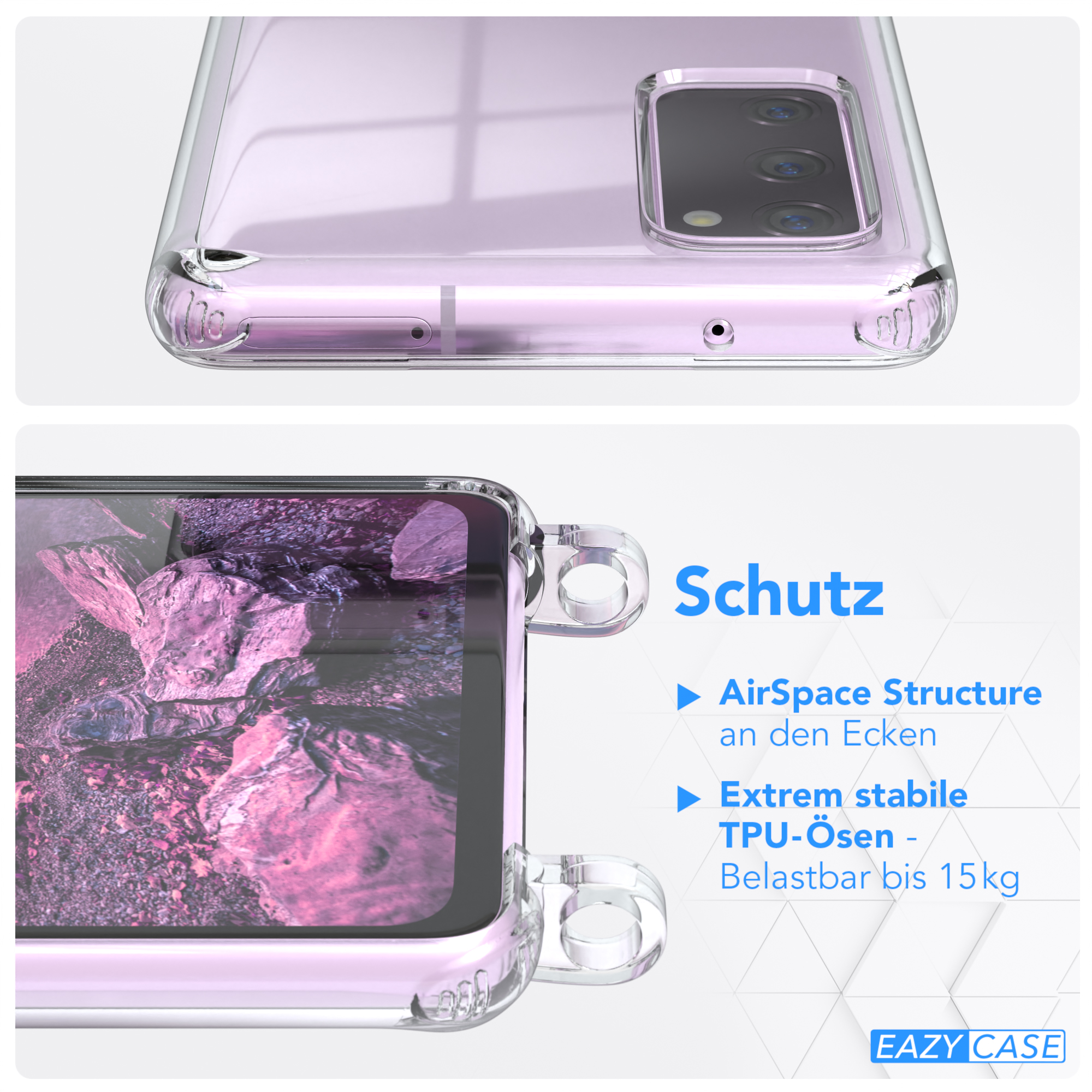Clips Clear Galaxy 5G, S20 S20 / Lila Silber Samsung, Umhängeband, mit Cover EAZY CASE Umhängetasche, FE FE /