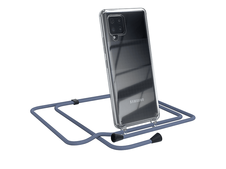 EAZY CASE Clear Cover Samsung, mit Blau Umhängetasche, Galaxy A42 5G, Umhängeband