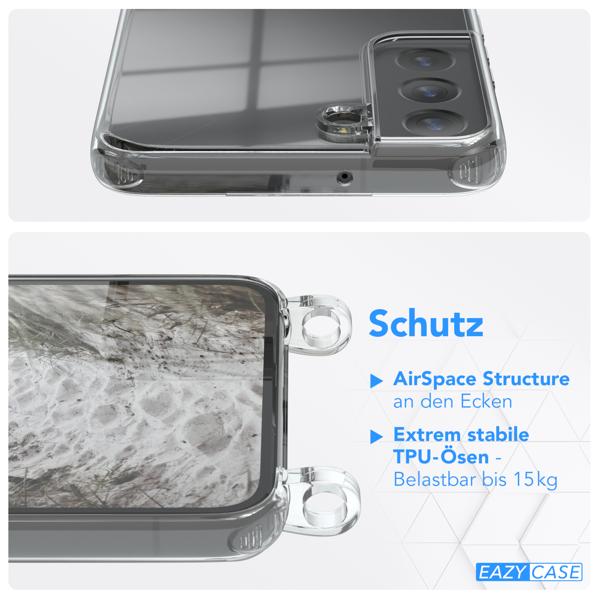 Taupe CASE Umhängetasche, Cover Umhängeband, Samsung, Beige Clear EAZY mit Galaxy 5G, S22