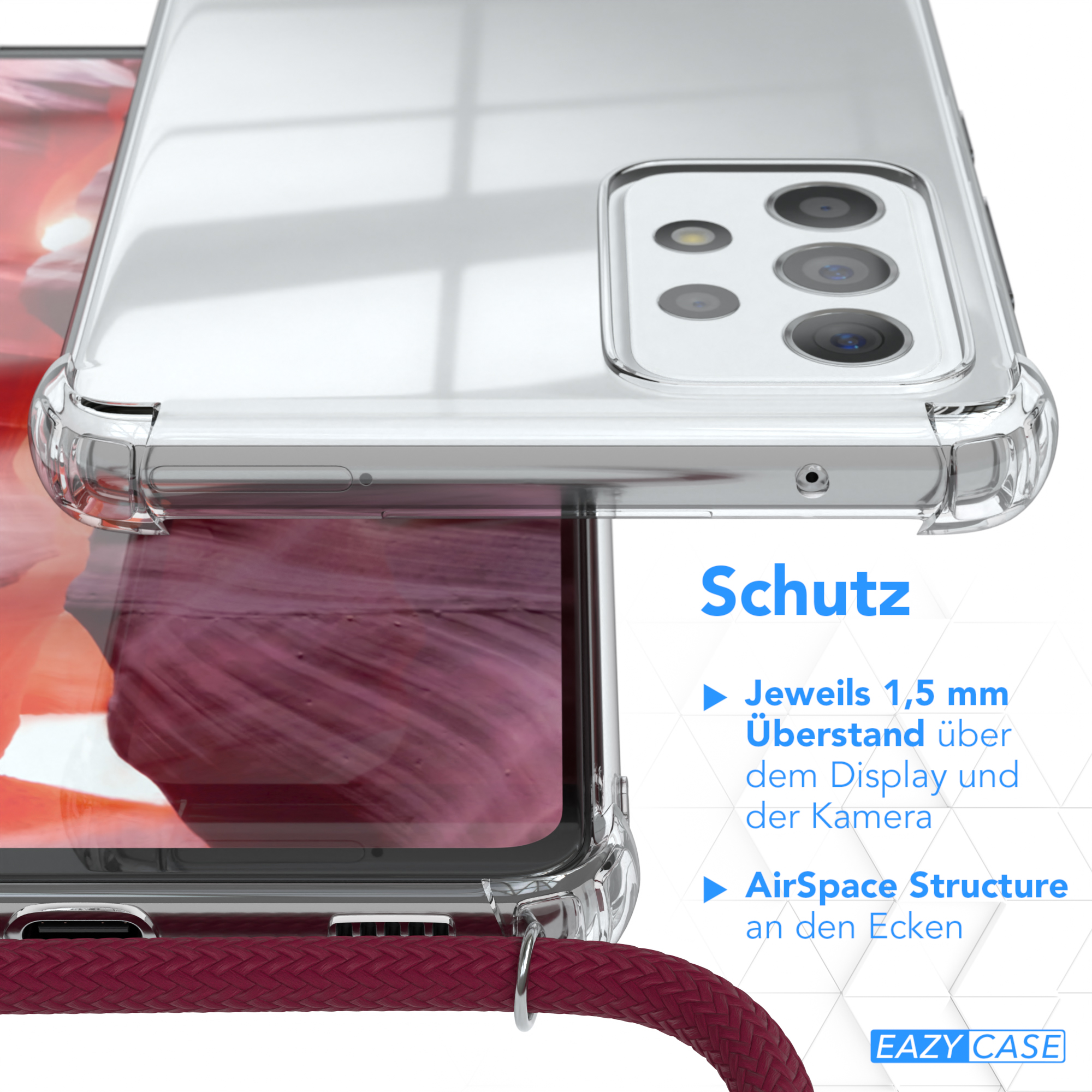 Nahaufnahme einer Handyhülle mit Schutzfunktionen.