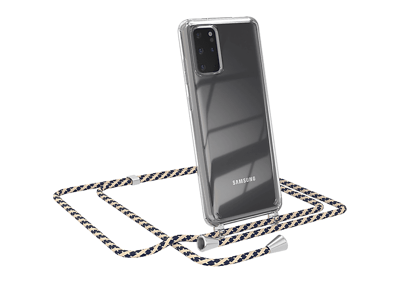 EAZY CASE Clear Cover 5G, mit Plus Umhängeband, Samsung, Umhängetasche, S20 Galaxy / Camouflage Plus S20 Taupe