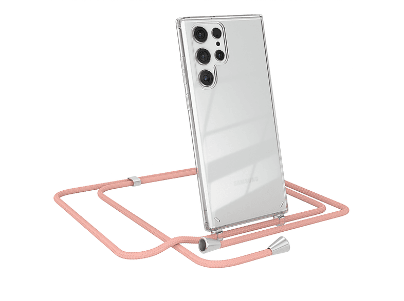 EAZY CASE Clear Cover mit S22 Ultra Altrosa Galaxy Samsung, Umhängetasche, Umhängeband, Uni 5G