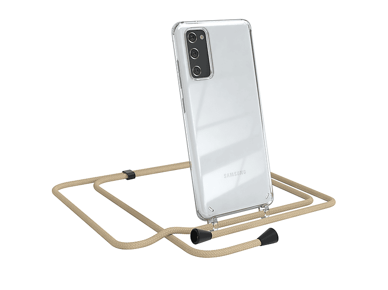 EAZY CASE Clear Cover mit Galaxy Umhängeband, FE 5G, Beige FE S20 Umhängetasche, S20 Samsung, / Taupe