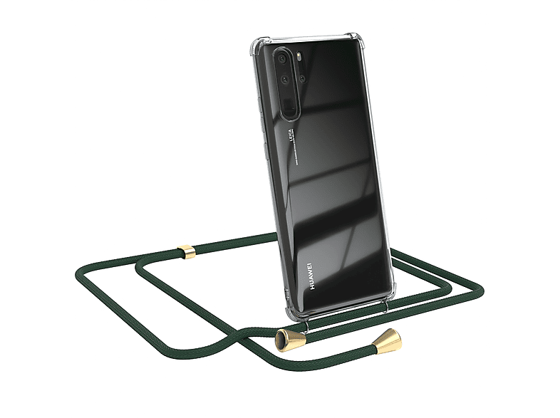 EAZY CASE Pro, mit Umhängetasche, Umhängeband, Grün P30 Huawei, Cover Clips / Clear Gold