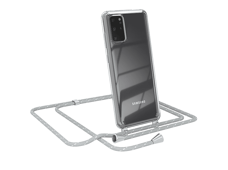 EAZY CASE Clear Hellgrau Samsung, S20 Umhängetasche, Plus Weiß Galaxy Plus S20 / 5G, Umhängeband, Cover mit